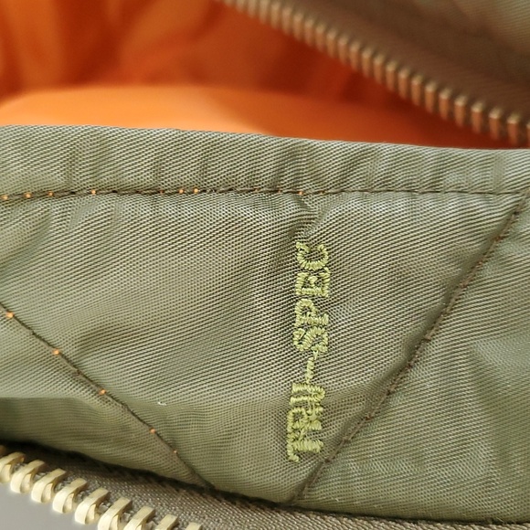 Vtg XL Tru-Spec MA-1 Military Bomber Jacket Green Orange USS Oxford AG-159 Patch - Picture 8 of 12
